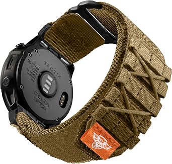 Bandletic Compatible with Garmin Fenix 8 51mm 7X 6X 5X Watch Band | Tactical Rugged Nylon 26mm Quick Fit Strap for Fenix 7X 6X Pro/5X Plus/3/Instinct 2X Solar 3 50mm /Enduro/Quatix/Tactix/Epix