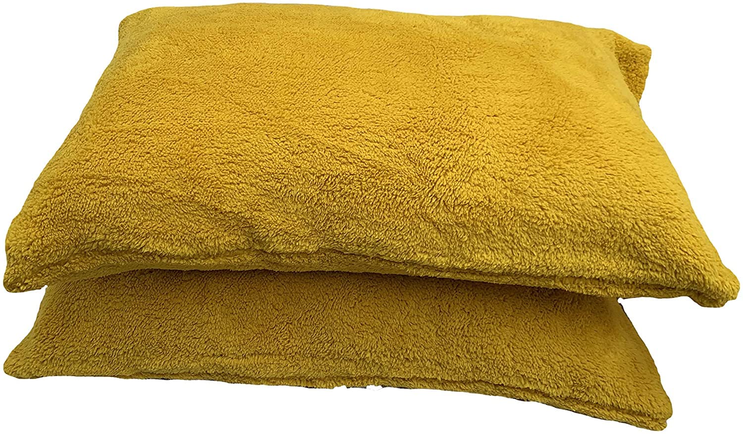 Arlinens Mustard Teddy Fleece Duvet Cover Quilt Bedding Set Luxury Thermal Warm Cosy & Temperature Control Soft Fluffy Quilt Cover With Matching Pillow Cases In Choice Of Colours (, Pair Of Pillowcase)
