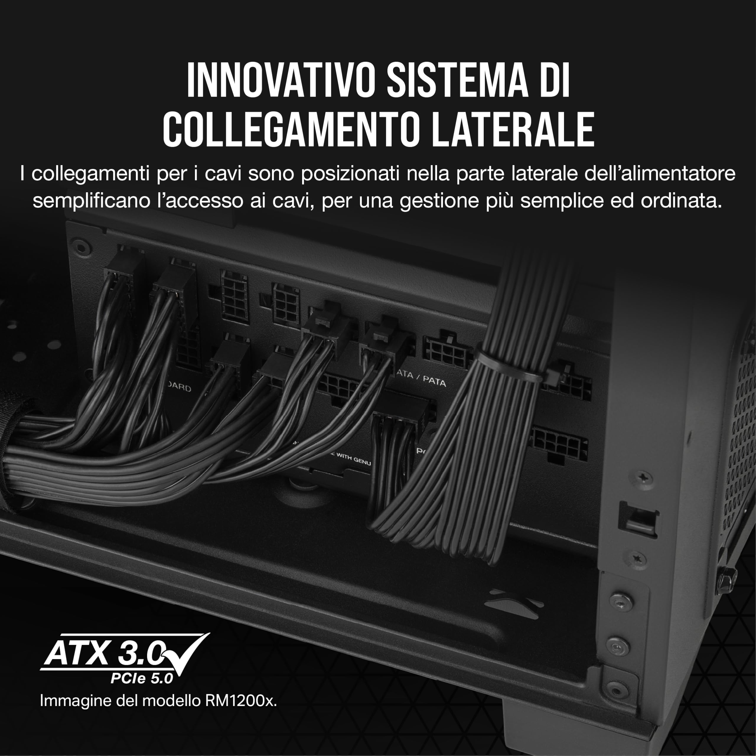 Corsair RM750x SHIFT Alimentatore Modulare Compatibilità con ATX 3.0 e PCIe 5.0 - Modalità della Ventola Zero RPM - Efficienza 80 PLUS Gold