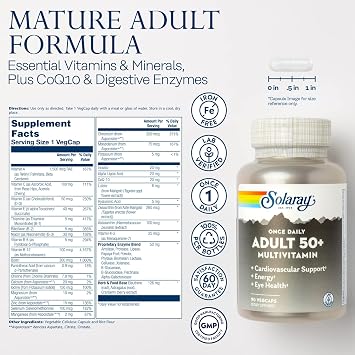 SOLARAY Once Daily Adult 50 Plus Complete Multivitamin, 90 VegCaps