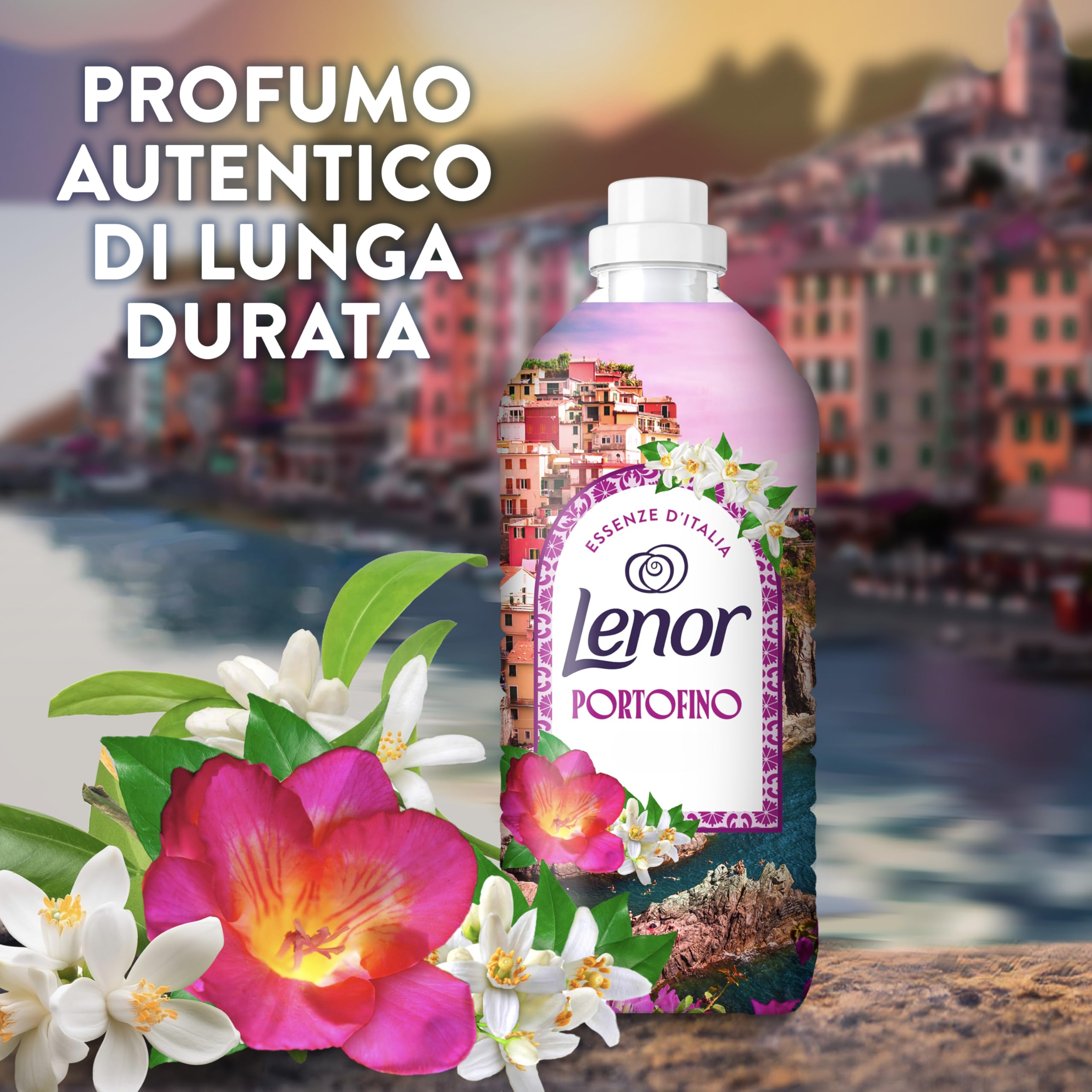Lenor Ammorbidente Concentrato Essenze d’Italia, 440 Lavaggi (8x55), Portofino, Note Di Fresia e Neroli, Profumo autentico di lunga durata