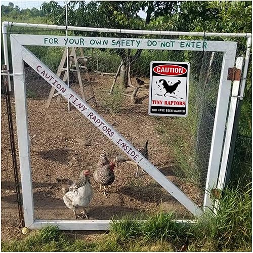 Miniatura 6 de GLOBLELAND Paquete de 2 letreros de aluminio para gallinero de cocina de granja, gallinero, decoración de gallina, gallinero, cuidado con el pollo,