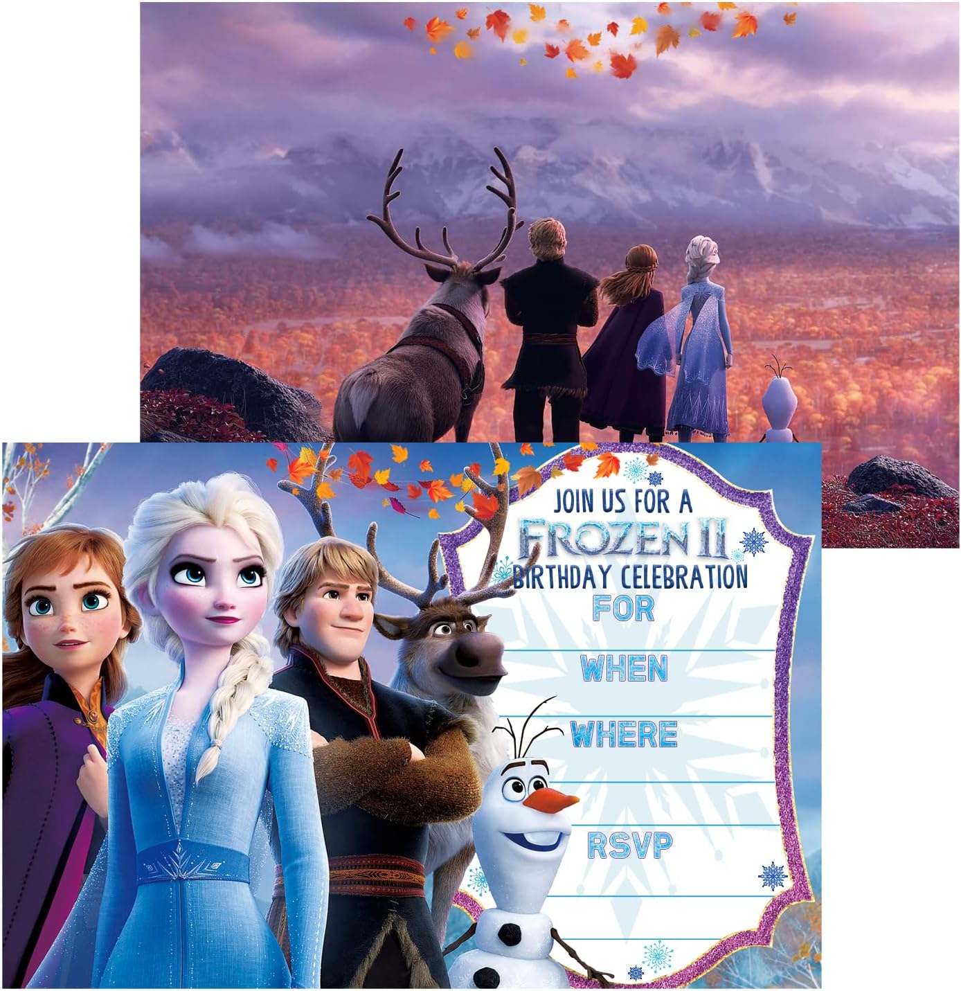 amazon com one phoenix 12 guests frozen 2 birthday party invitation card party supplies discount gift card greeting card home kitchen