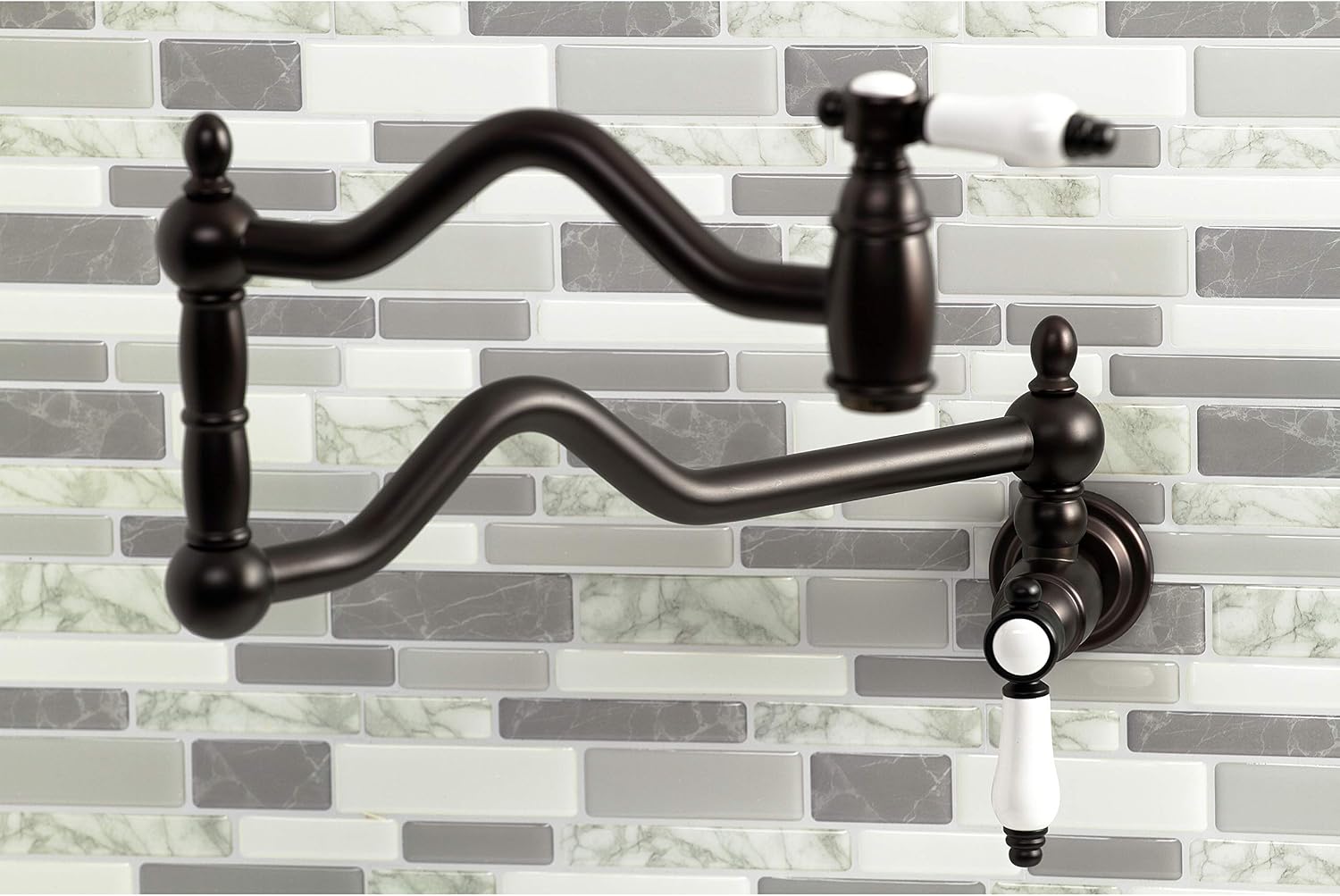 Kingston Brass KS2105BPL Bel-Air Wall Mount Pot Filler, Maximum 22-Inch Spout Reach, Oil Rubbed Bronze