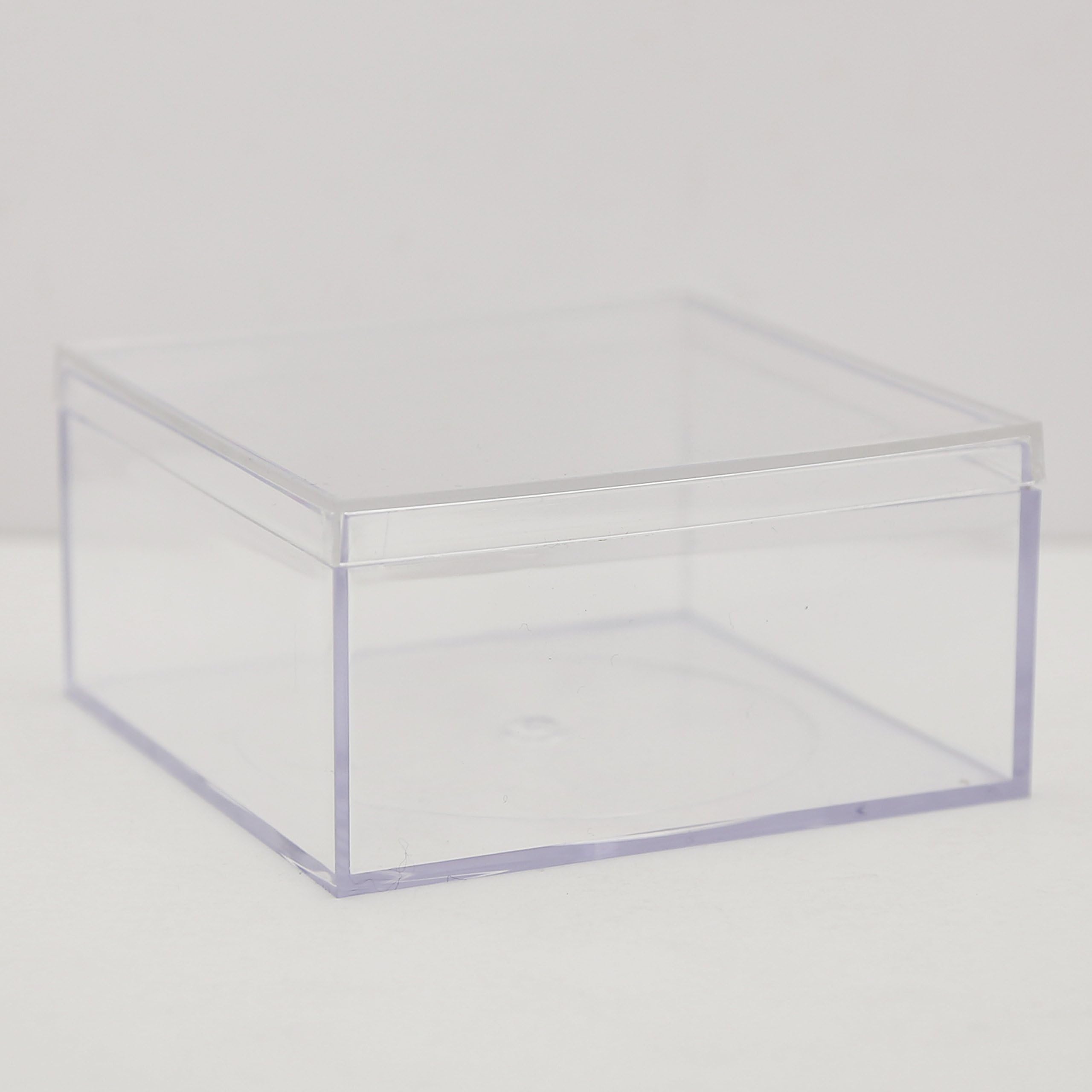 Clear Plastic Box 4" Square X 2" Tall 6 Boxes Per Pack