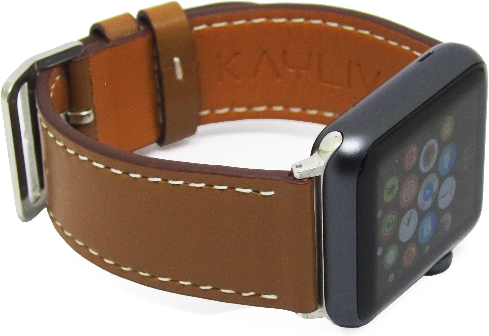 Leather Apple Watch Band 38 mm, Premium Replacement Watchbands To Get In Style, Fits Series 1, 2, Edition. Luxury iWatch Strap for Women, Men, Girls and Boys Brown, Red, Blue, Teal and Black