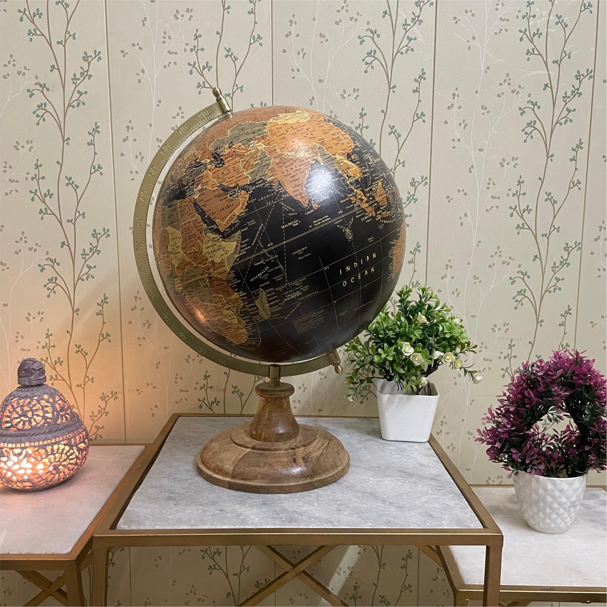 Globe Daddy Antique World Map with Countries & Continent Globe for Home Décor,Gift Show-piece, Decoration,Office Table,Luxury Item (Dia-12 inch,Big Globe,Political Map)