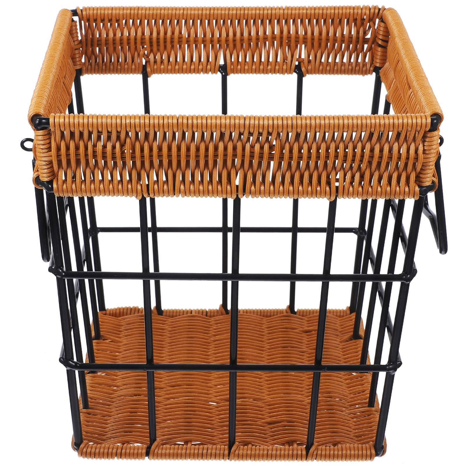 ULTECHNOVO Panier à Rustique en Fer Peint Antirouille Noir, Panier de Rangement Moderne et Naturel Décoration Intérieure Cuisine