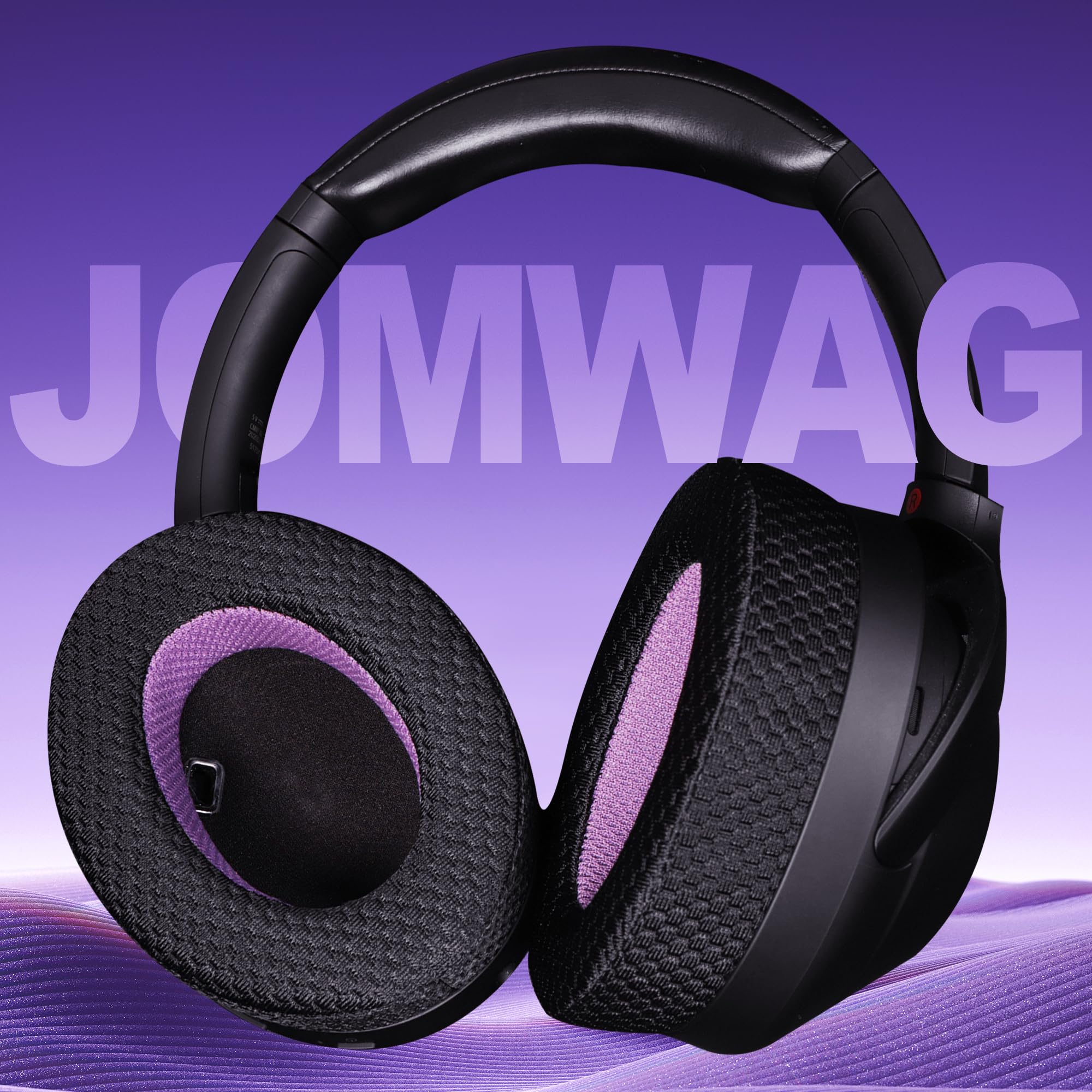 Cuscinetti di ricambio in rete traspirante per cuffie WH-1000XM4 - Nero/Viola Lussuoso Comfort