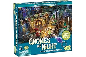 Peaceable Kingdom Gnomes at Night: Seek and Find Glow-in-the-Dark Puzzle