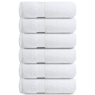Infinitee Xclusives White Hand Towels for Bathroom - Set of 6 (16x28 inches) 600 GSM, 100% Cotton Ultra Soft, Quick Drying, Hotel Quality Hand Towel Set (Brilliant White, Hand Towels) - Amazon product rated Grade A