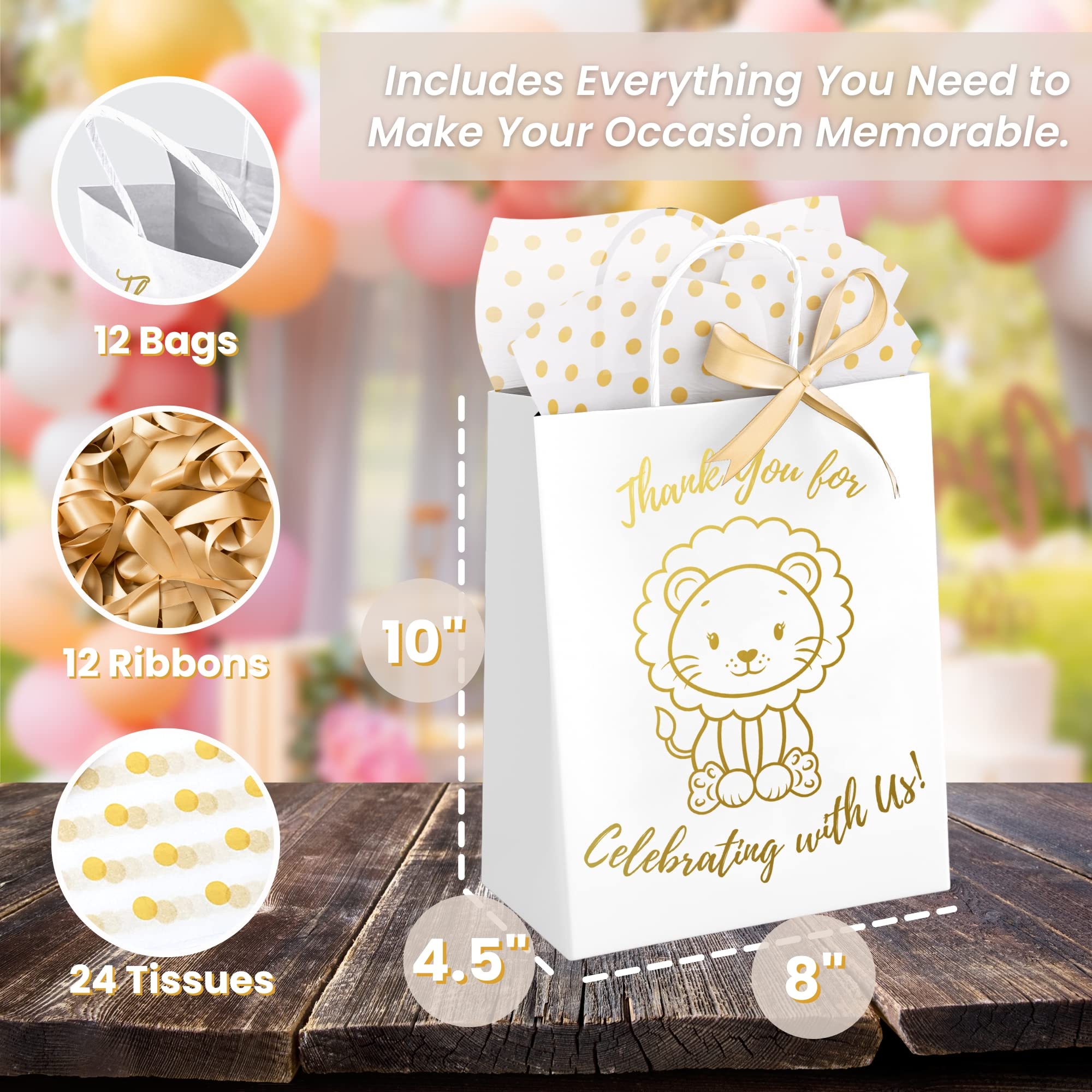 Geschenktüte Mit Griffen & Karte - Lächelndes Gesicht, Kariert, Für 1. Geburtstag & Babyparty