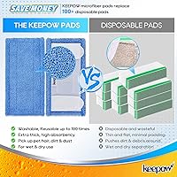 Vista 4 de Almohadilla de fregona reutilizable (hasta 100X) para trapeador Swiffer, paquete de 4 almohadillas de microfibra de 12.5 pulgadas, repuesto lavable