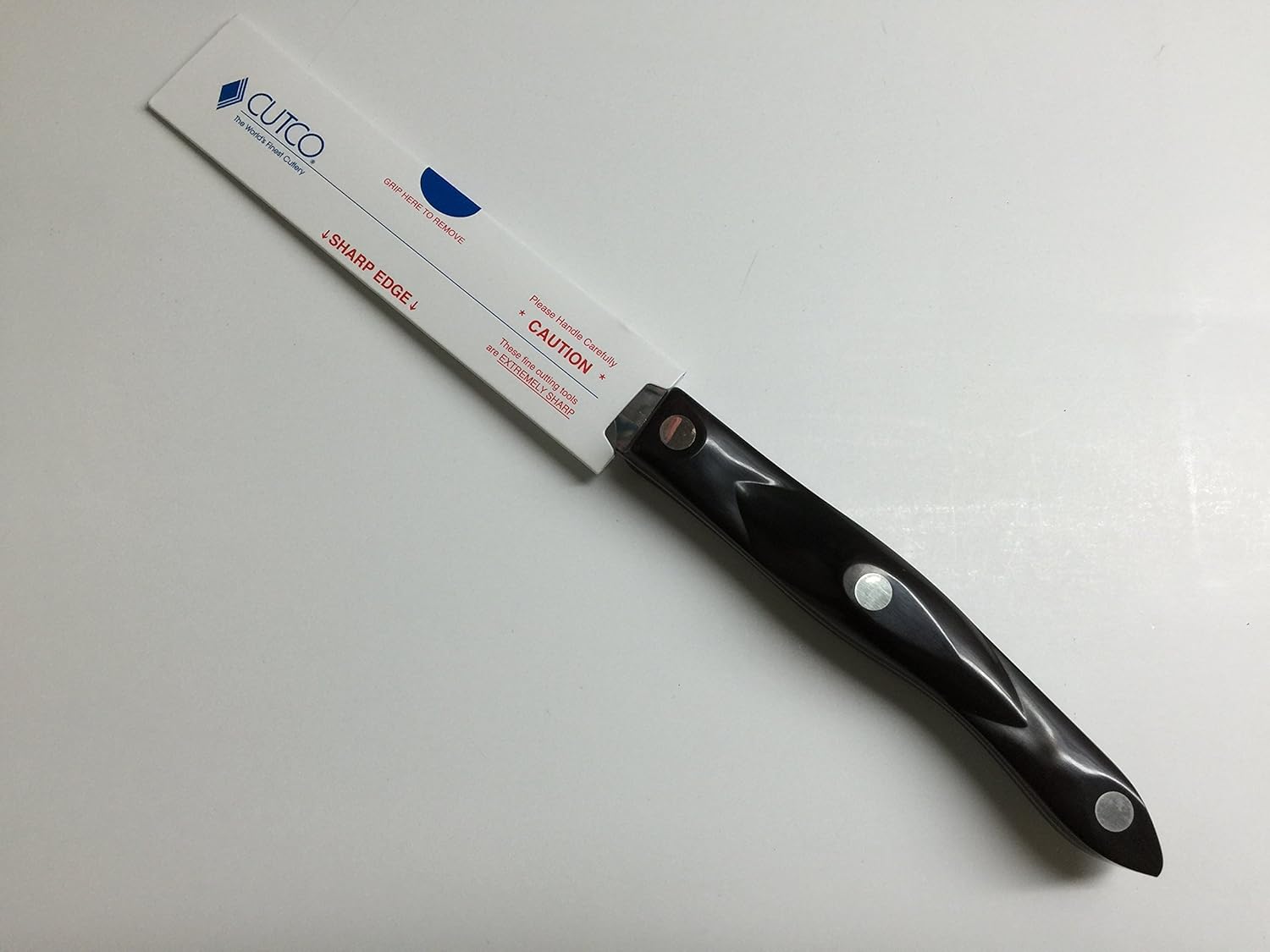 New Item from CUTCO .Model 2159 Steak Knife in Factory-Sealed Plastic Bags.12cm High Carbon Stainless Double-D Serrated Edge Blade and 13cm Classic Dark Brown Handle (Often Called Black).