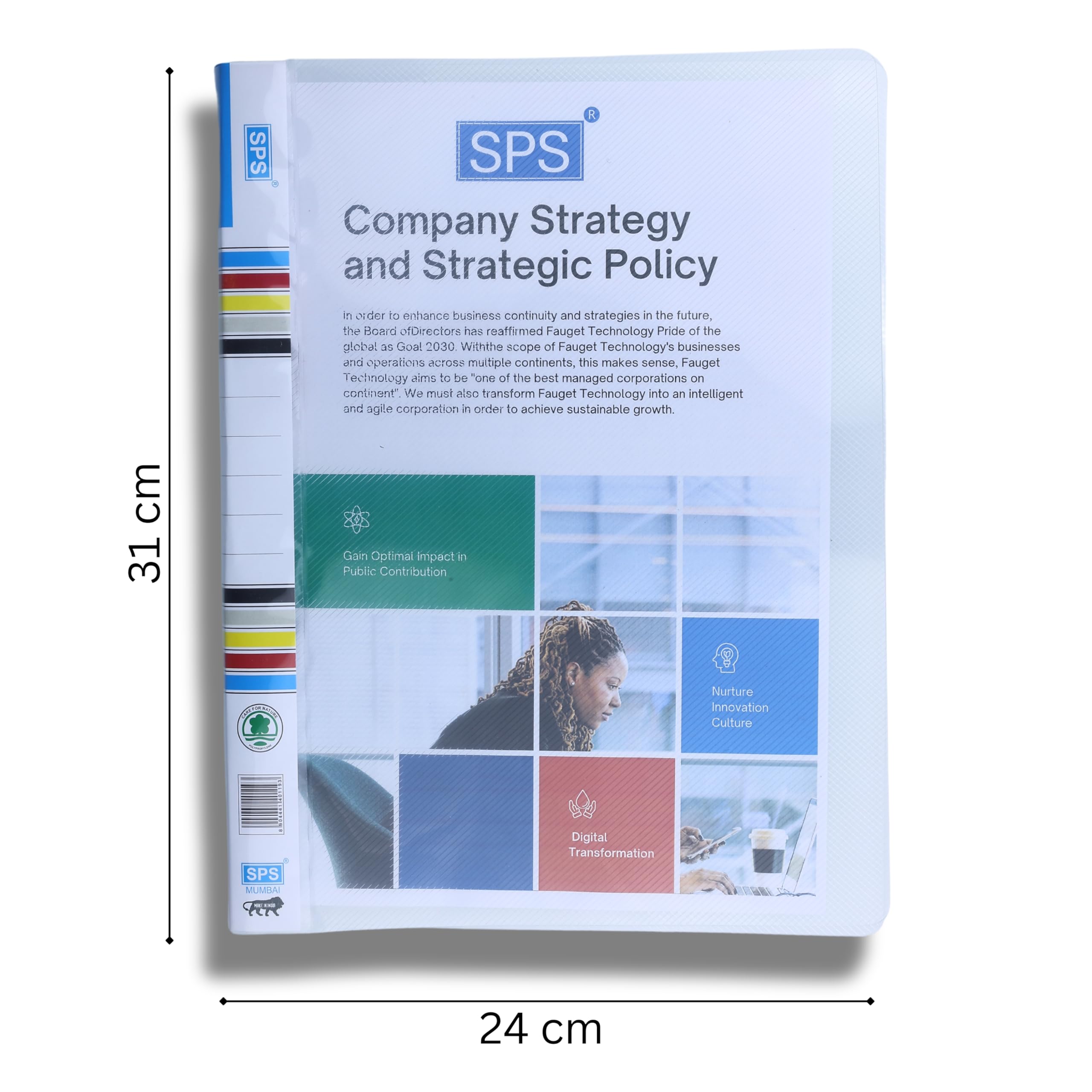 SPS Raccoglitore colorato per documenti in formato A4, per ufficio, scuola e casa, contiene fino a 150 fogli, ideale per interviste e rapporti