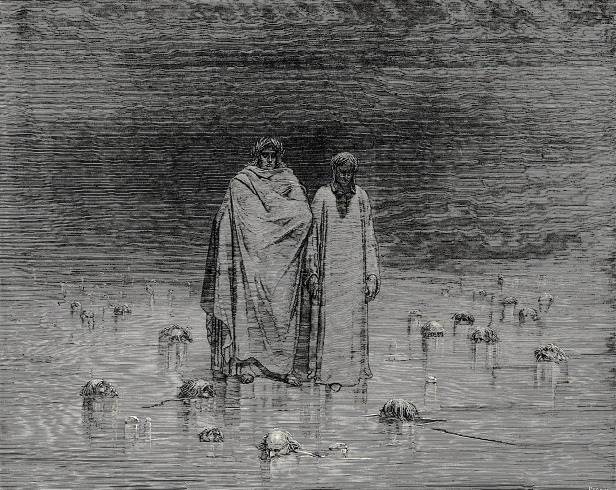 ARTXLXXBN Famous Prints Artwork Pictures Poster Painting Art The Inferno Cantolines Gustave Dore Artwork Landscape Pictures for Home Decor 60x90cm