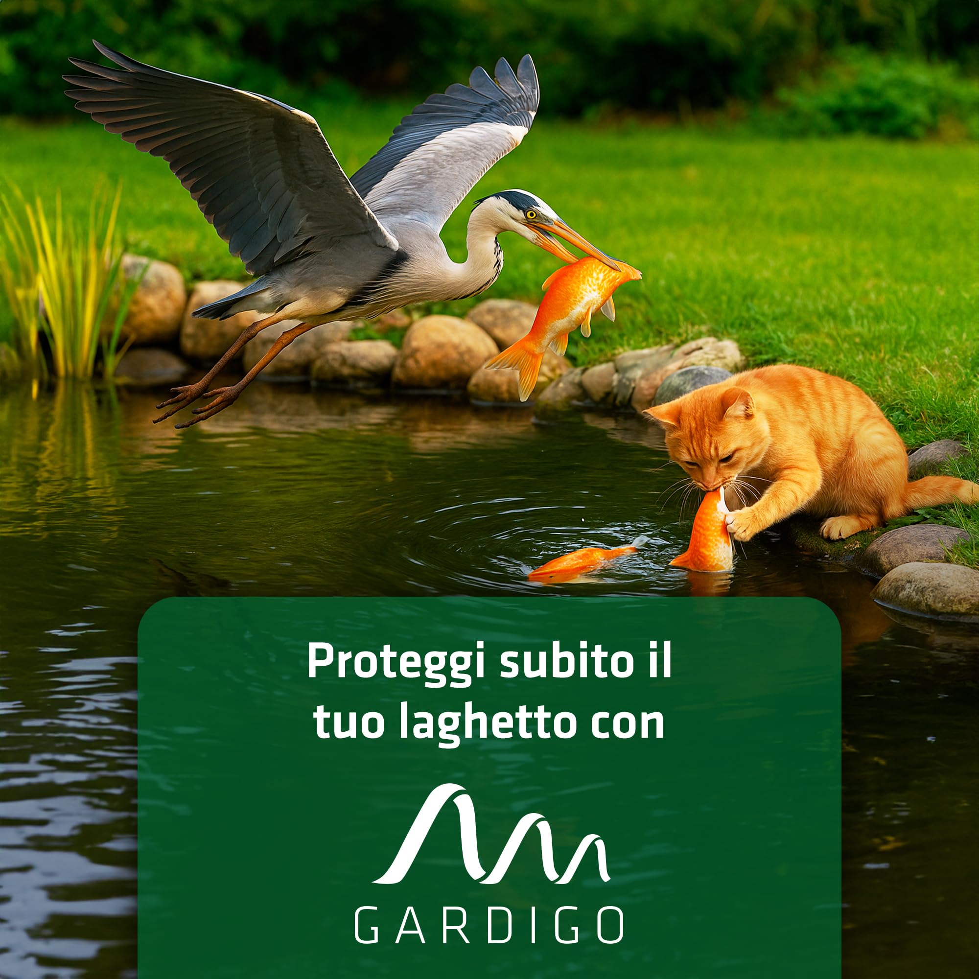 GARDIGO® Set di 20 Griglie per Laghetti | Deterrente per Aironi | Protezione dello Stagno dagli Uccelli | Repellente per Uccelli e per Gatti | Griglia Protezione Galleggiante