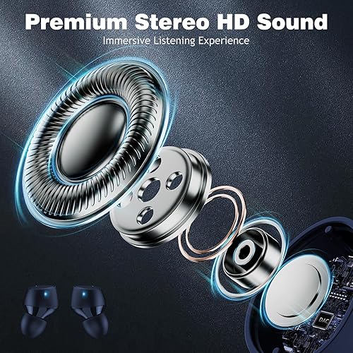 Miniatura 5 de Auriculares Bluetooth 5.2 para Apple iPhone 16 16e 15 Pro Max 14 Plus 13, auriculares inalámbricos pequeños con micrófono control táctil para