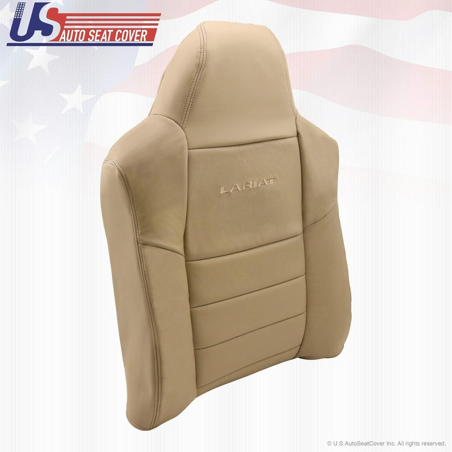 2002-07 for for Ford F250 F-350 Driver Top Lean Back Replacement Leather Seat Cover Tan