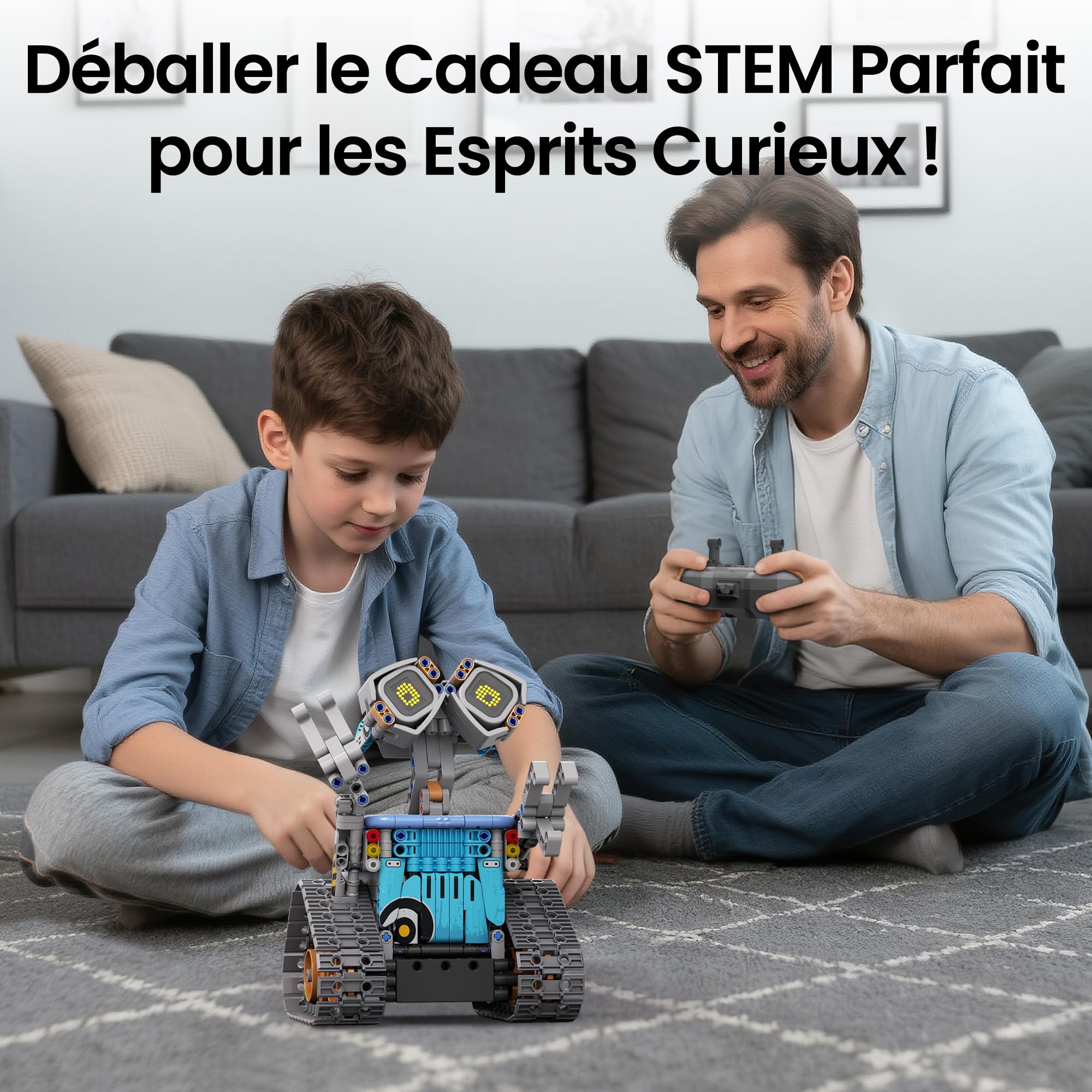 Sillbird Programmierbarer Roboter STEM für Jungen von 8-12 Jahren | 5-in-1-Bauset mit App und Fernbedienung, Geschenkideen für Kinder ab 8 9 10 11 12 Jahren, 473 Teile