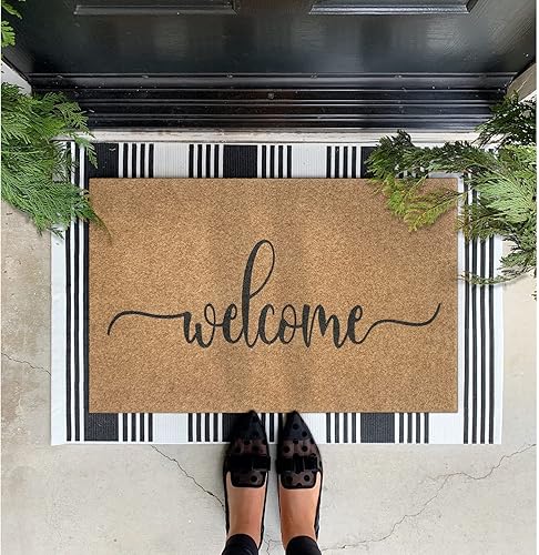 Miniatura 5 de MWAZZLL Tapete de bienvenida para interiores y exteriores, antideslizante, fácil de limpiar, súper absorbente de barro, tapete para puerta