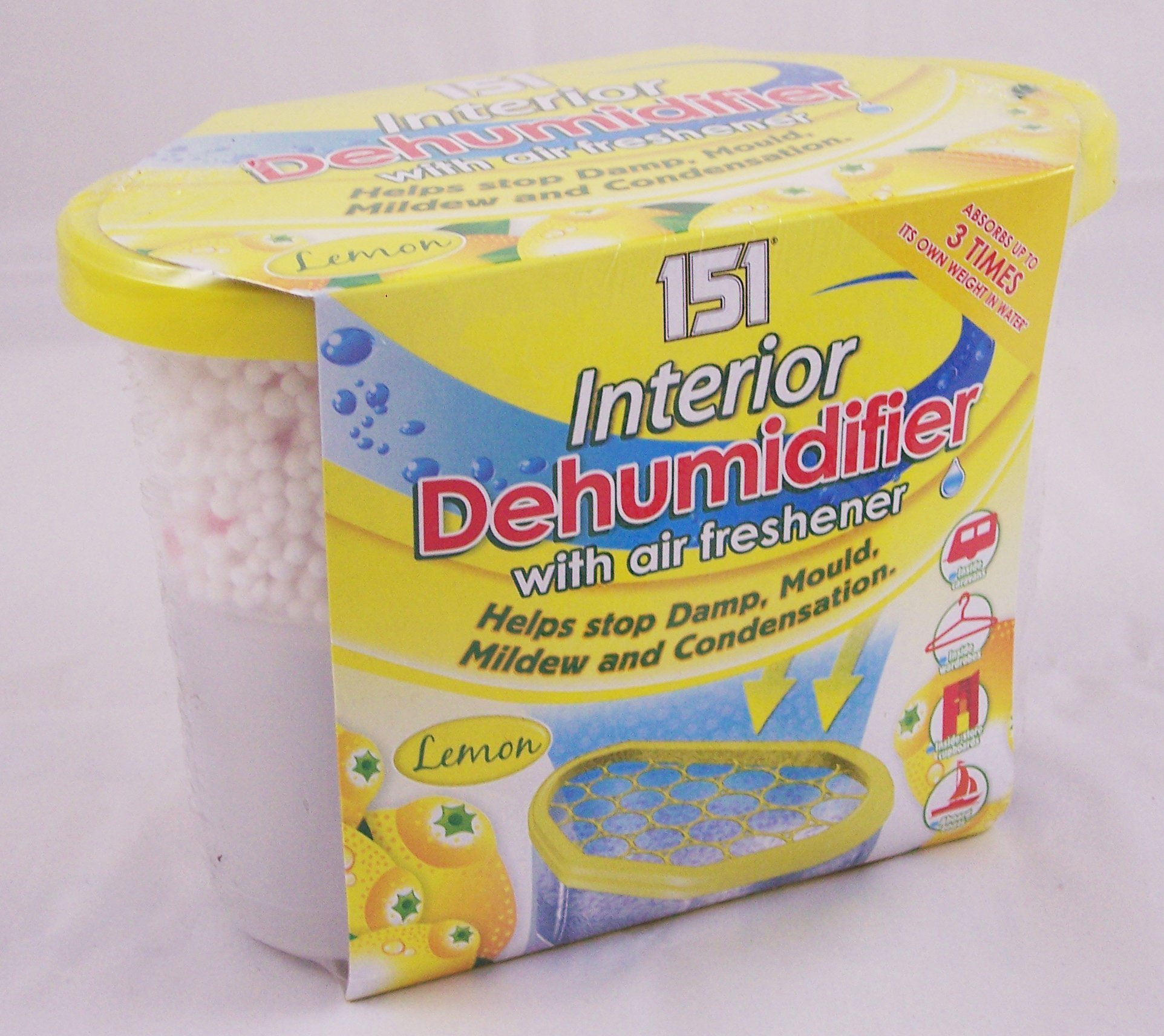 Interior Dehumidifier With Air Freshener - Lemon Scented - Helps Stop Damp