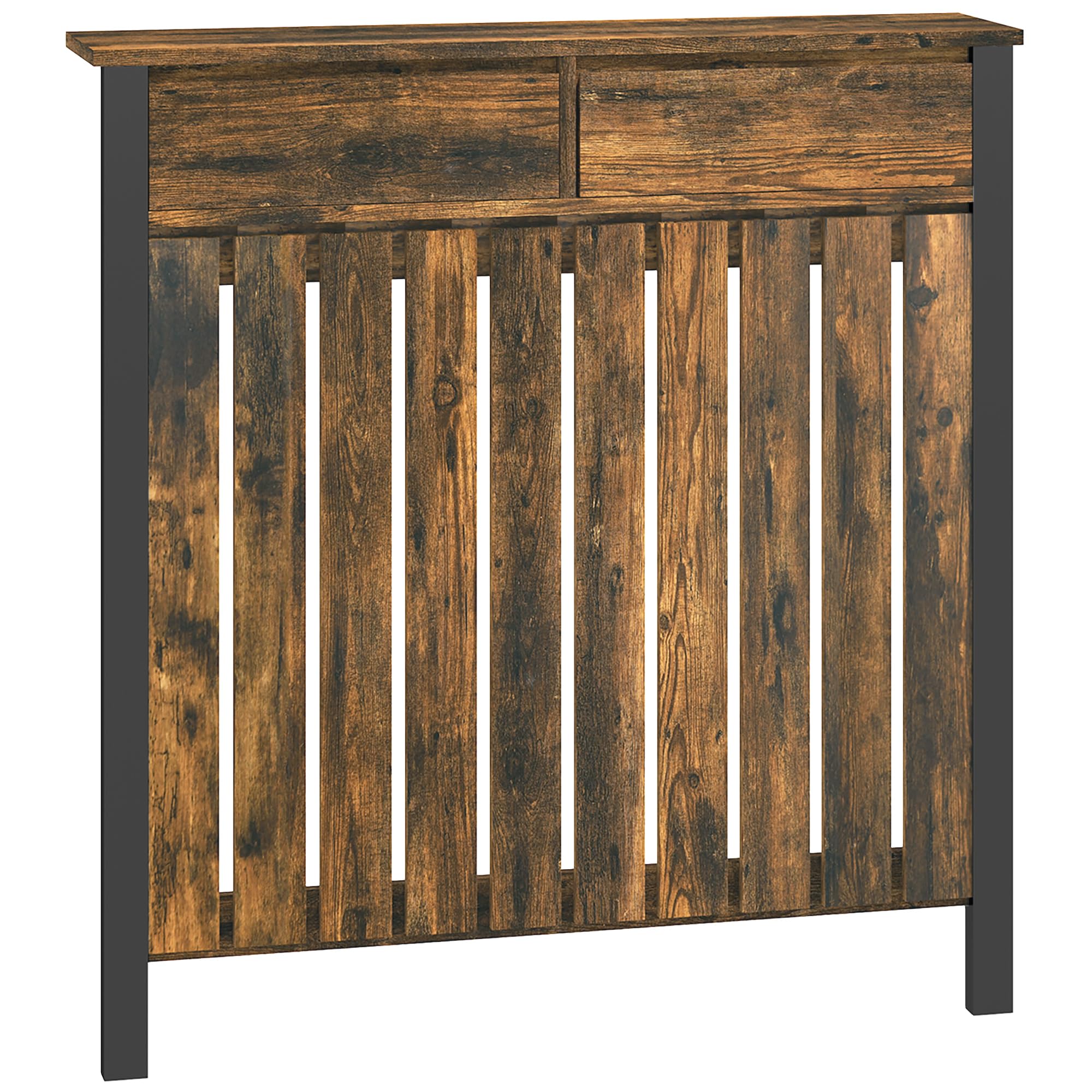 HOMCOM Radiator Cover with Drawer, Small, 88.5 x 19 x 93cm, Rustic Brown