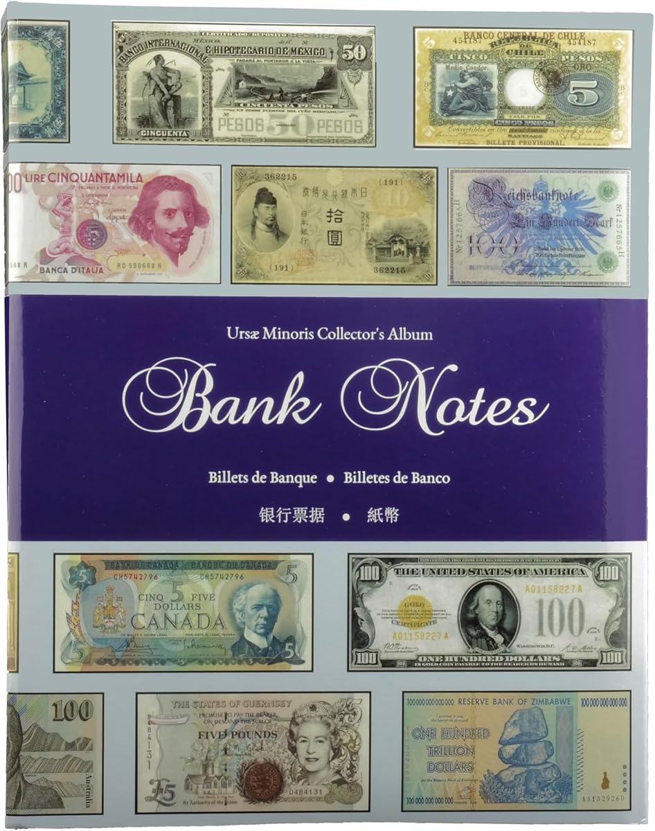 Álbum de monedas Ursae Minoris Stratum para 300 billetes, 100 páginas con motivo de billetes coleccionables