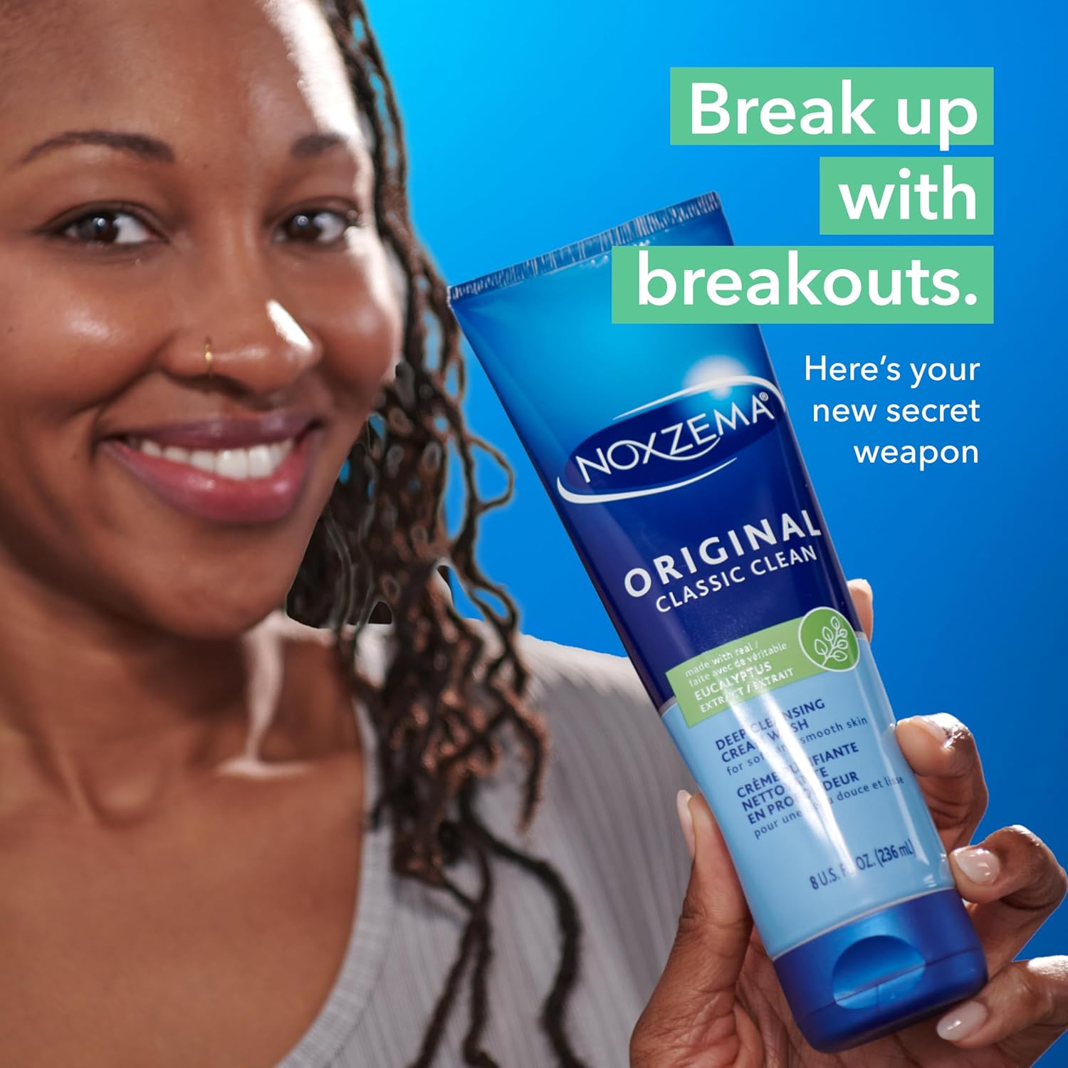 Noxzema Original Classic Clean Face Wash, Deep Cleansing Cream for Fresh, Healthy-Looking Skin, Hydrating Formula Removes Dirt, Oil & Makeup, Dermatologist Tested, 8 oz (6 Pack) - Image 5