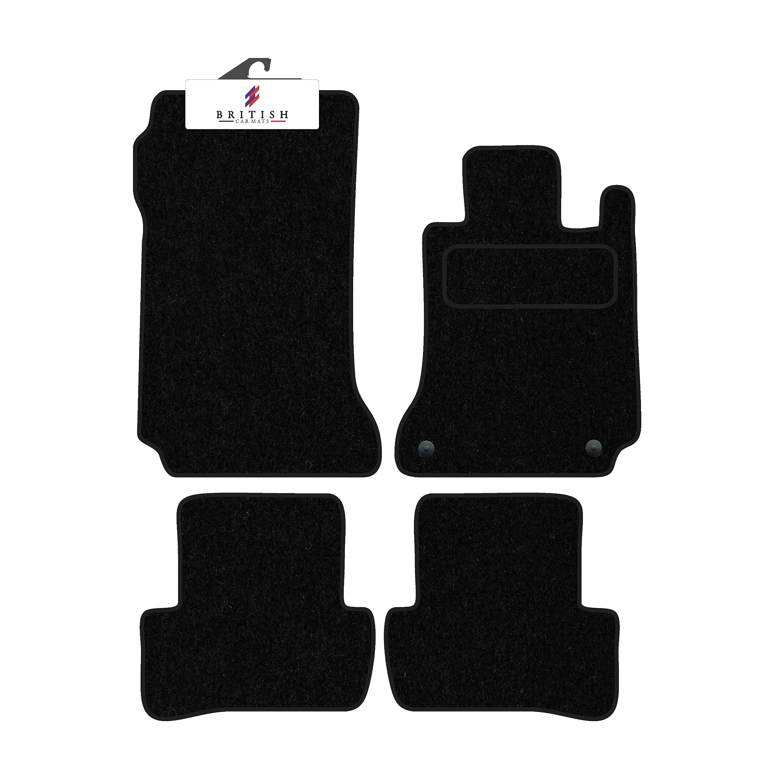 BCM Car Mats - Compatible with Mercedes C Class 2007-2013 Automatic (S204 / W204) - Car Floor Mat - Carpet - Fully Tailored - Anti-Slip Granulated Backing - Black Trimming - 4 Piece