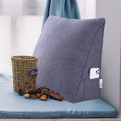 Miniatura 3 de Cojín triangular de cuña para lectura, cojín de apoyo para la espalda para sentarse en el sofá cama, cojín acolchado de pared para cabecero de día,