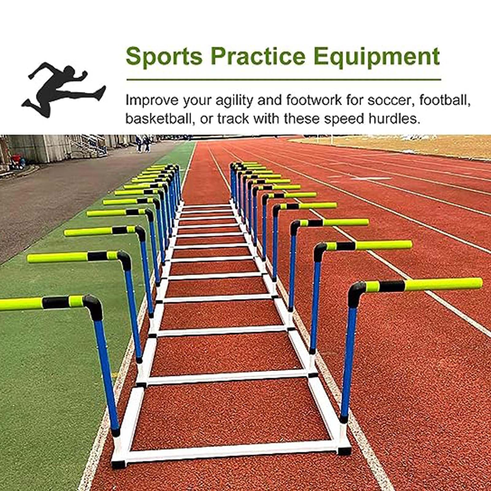Equipo de Entrenamiento Ajustable para Corredores de Vallas, Entrenamiento de Atletismo al Aire Libre con Vallas y Barra de Espuma, Ejercicios de Agilidad y Carreras de obstáculos.