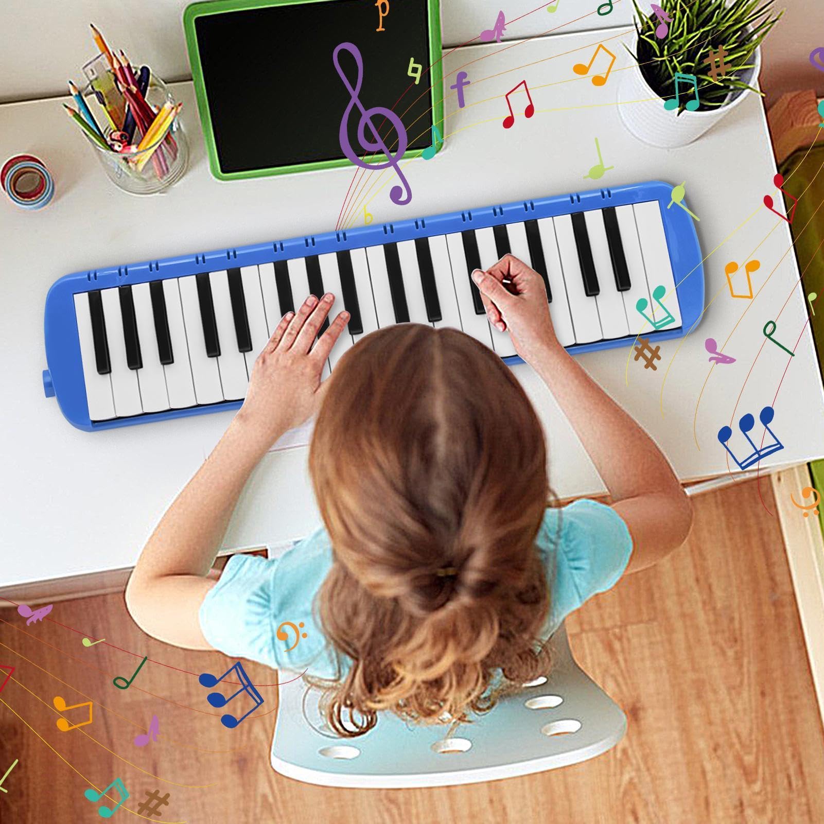 Melodica mit 37 Tasten – 48 x 11 x 5,1 cm Kinder-Mundharmonika-Klavier