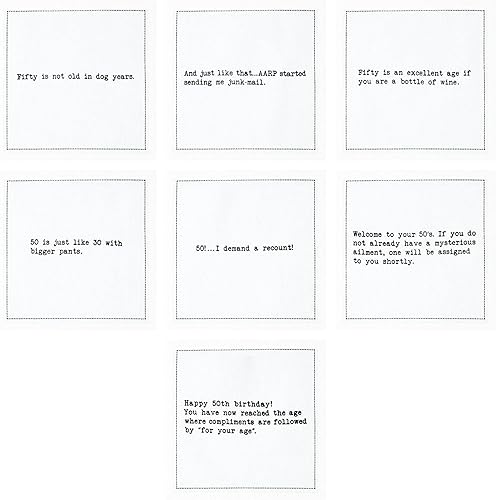 Miniatura 4 de Five Star Napkins Servilletas de cóctel de algodón blanco con citas de 50 años, servilletas de bebidas, servilletas de bar, servilletas de tela,