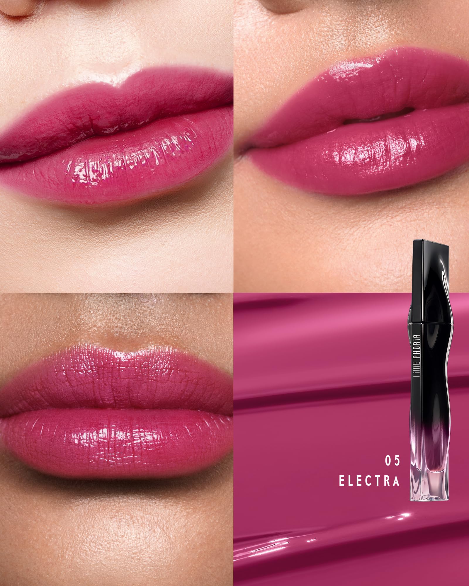 TIMEPHORIA STELLAR DUST LIP STAIN-Long Lasting, wasserdicht und transferproof Lip Tint, glänzendes Finish, leichter Lipstick, hohe Abdeckung, lebendige Farbe (05 ELECTRA)