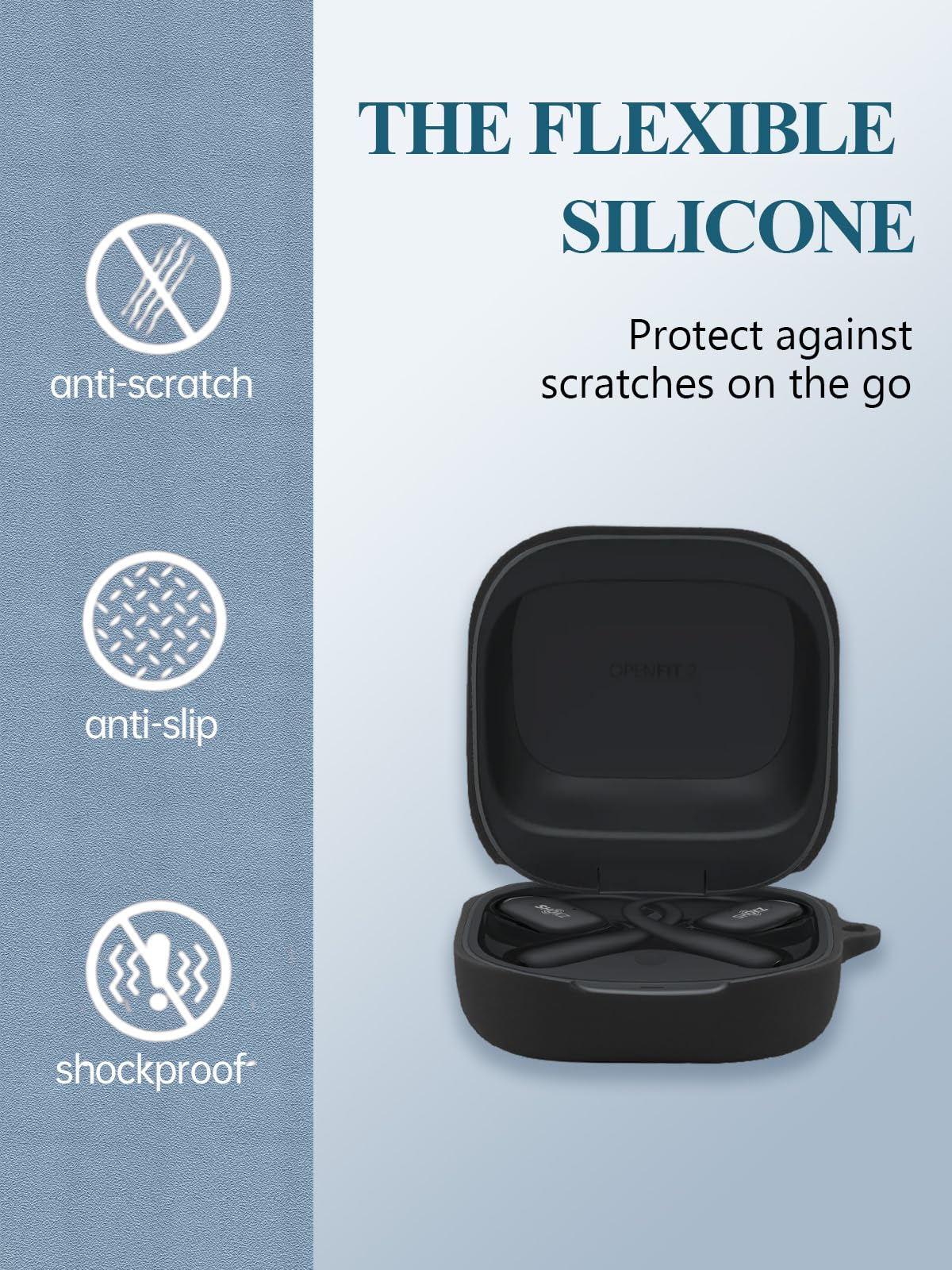 Case for SHOKZ OpenFit 2 Open-Ear Headphones, Soft Silicone Protective...