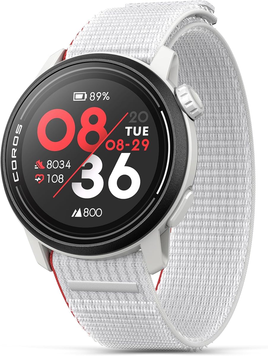 Reloj deportivo COROS PACE 3 GPS, reloj ligero para correr - Chalk Nylon | Duración de la batería de 17 días, GPS preciso, monitor de frecuencia cardíaca, navegación, seguimiento del sueño, plan de entrenamiento, correr, andar en bicicleta y esquiar