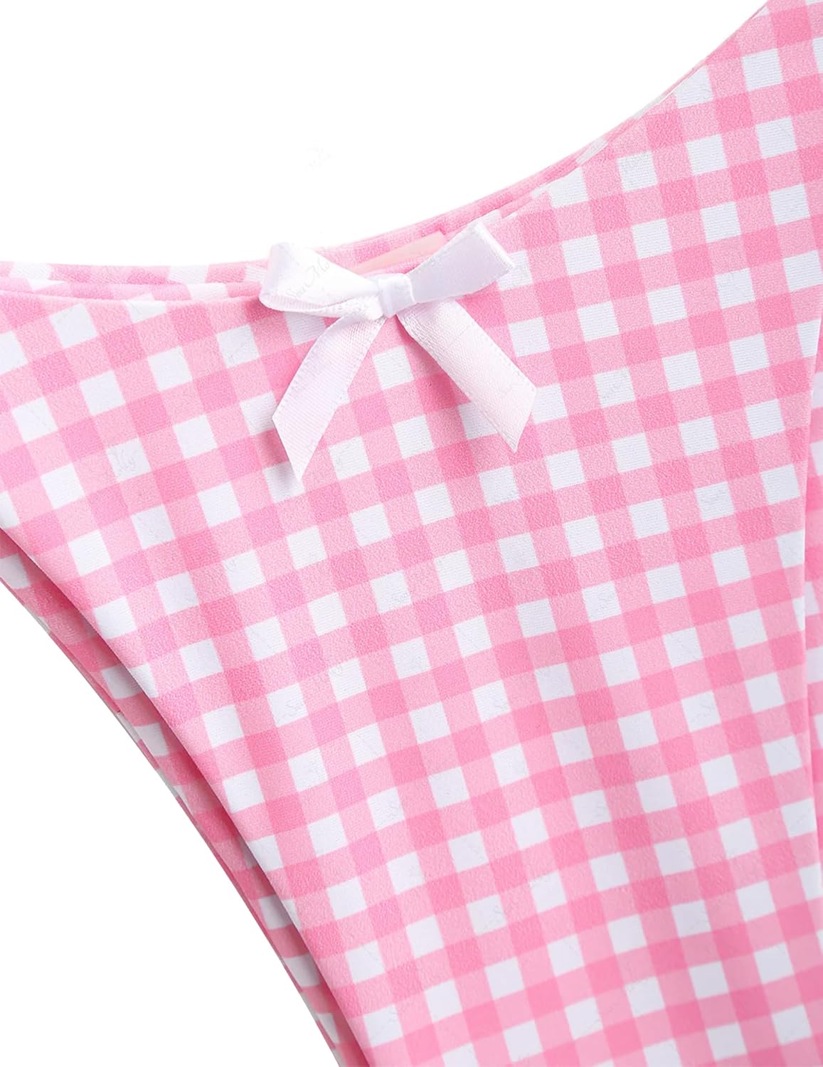 seamoly Women's Bikini Sets Tie Back Bowknot Two Piece Swimsuits Triangle Thong Bathing Suit Gingham Floral Cherry Printing - Image 4