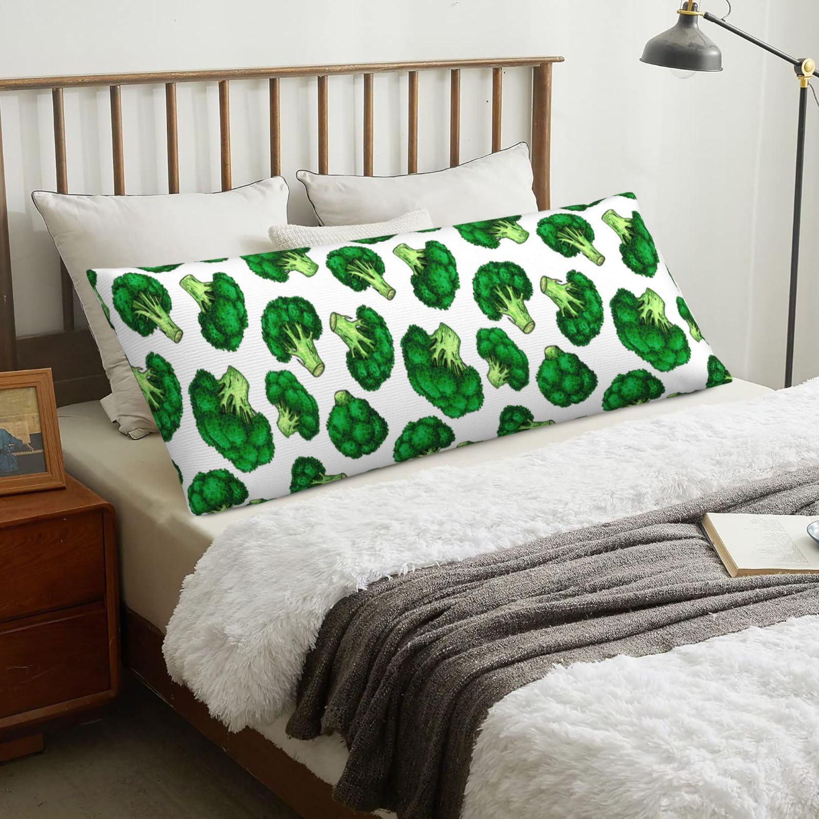Broccoli, Body Pillow Cover with Zipper,Long Body Pillowcase 20 x 60 in