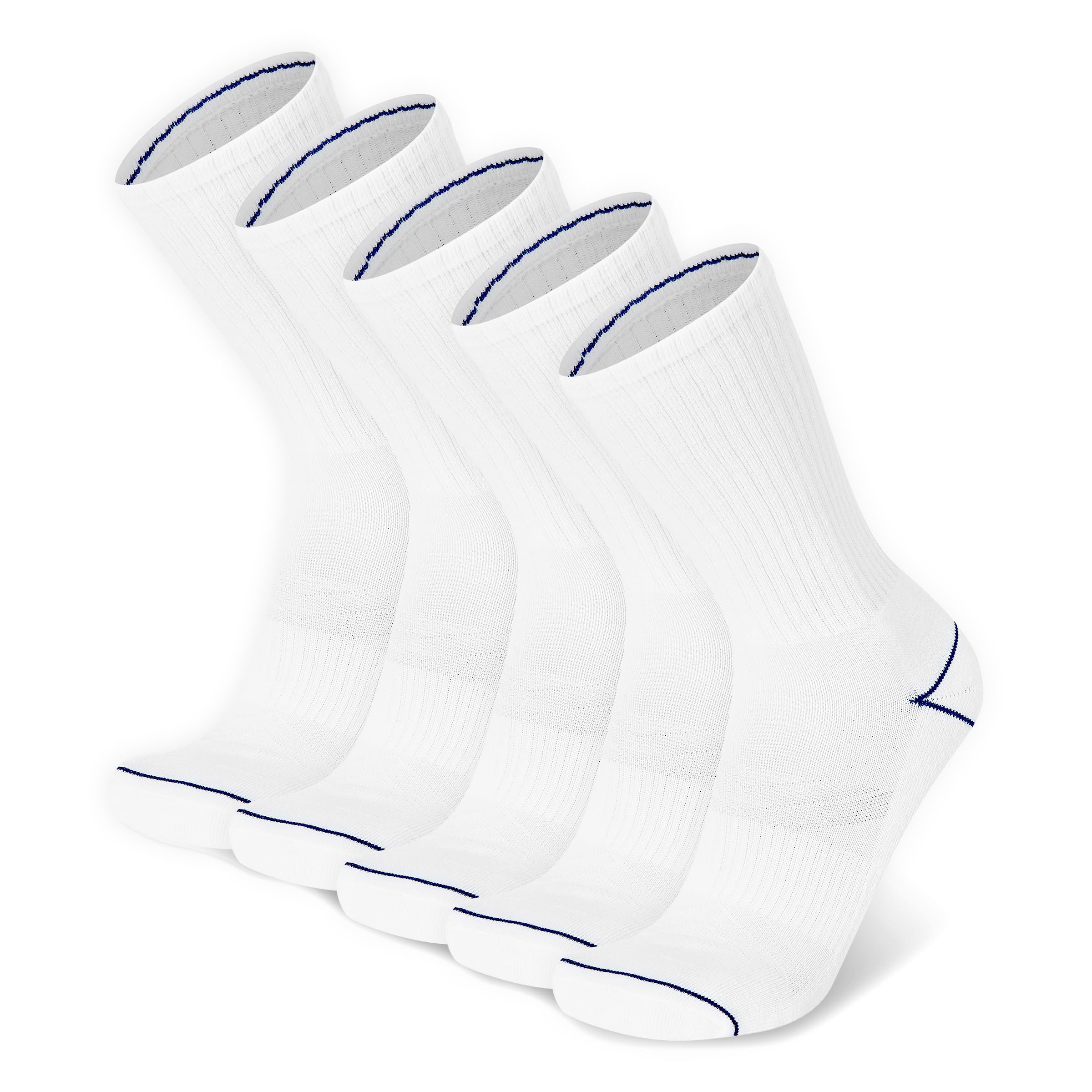Champion Men's Cushioned Crew Socks 5-Pack - Moisture-Wicking Athletic Crew Socks with Arch Support (Sizes 6-12)