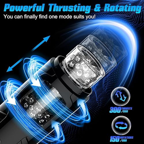 Miniatura 10 de Masturbador automático masculino, taza de masturbadores masculinos con 7 modos de empuje y rotación para estimulación del pene, juguete eléctrico