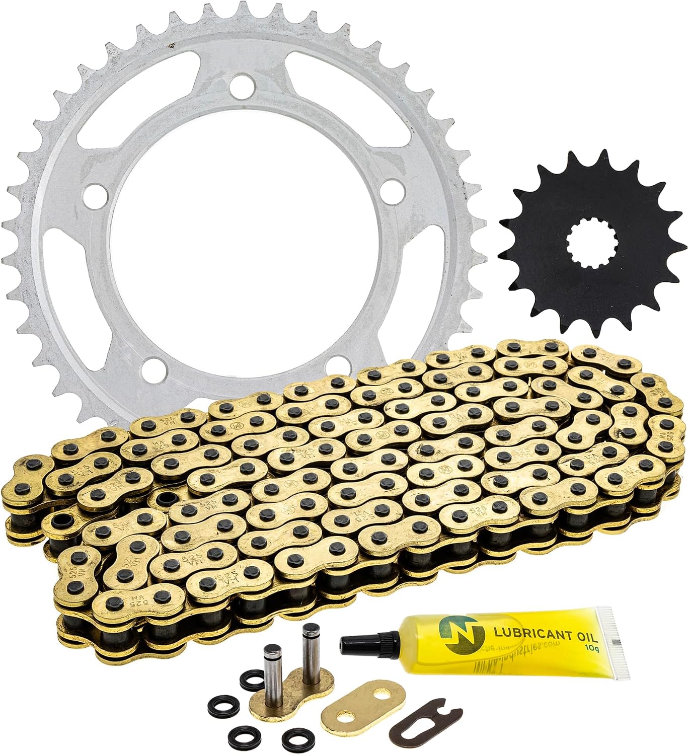 NICHE Drive Sprocket Chain Combo for Suzuki Vstrom 1000 Front 17 Rear 42 Tooth 525VM-X X-Ring 120 Links
