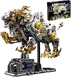 CSNRHG Mechanical Lion Building Block Toy Set Futuristic Mechanical Beast Model with Movable Parts & Gears Premium Mechanical Building Kit with Display Stand, Ideal Gift for Boys & Adults