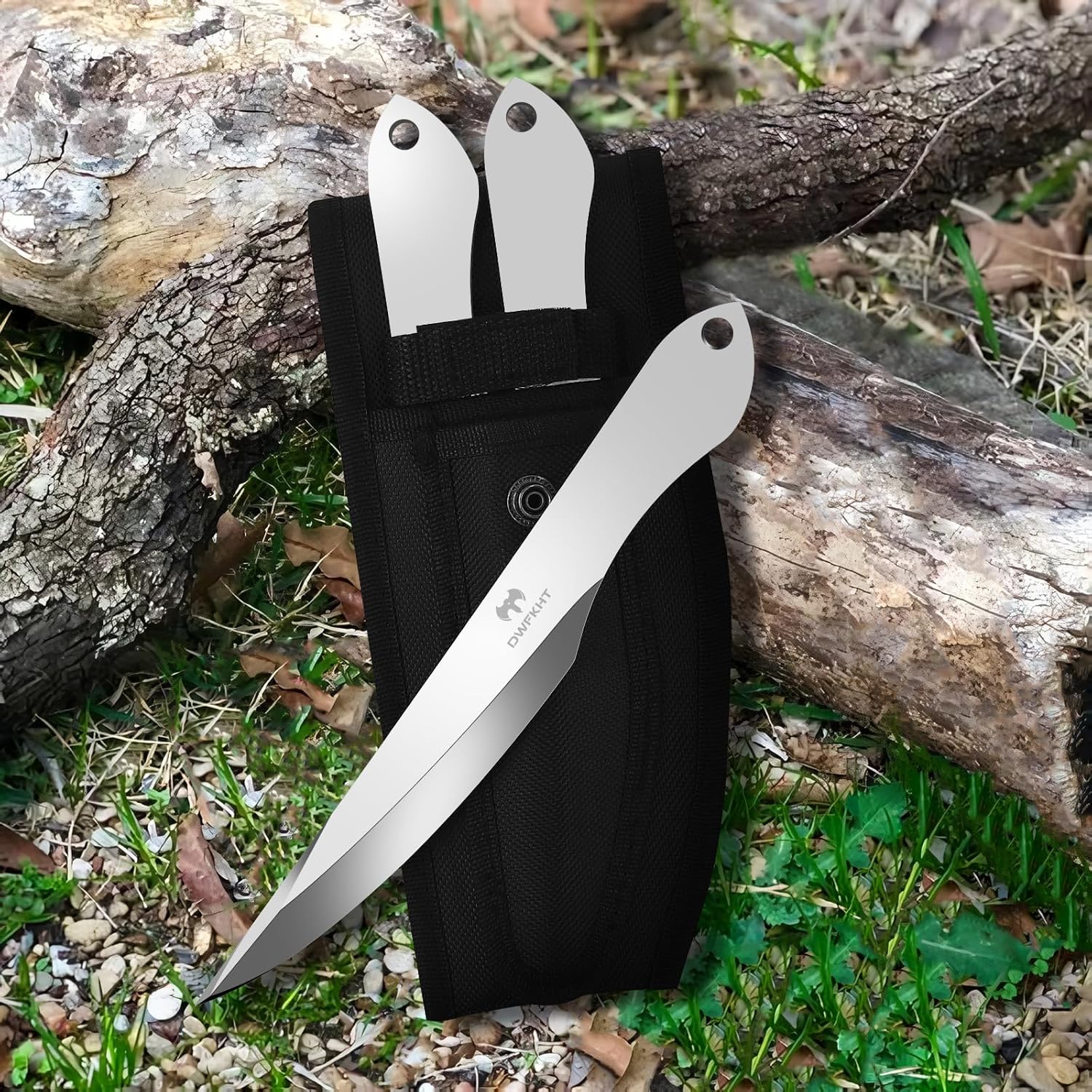 6-Pack Throwing Knives Set, 10.1" Full Tang Stainless Steel, 0.236" Thick, with Protective Nylon Sheaths – Ideal for Recreation & Competition, No Spin Throwing