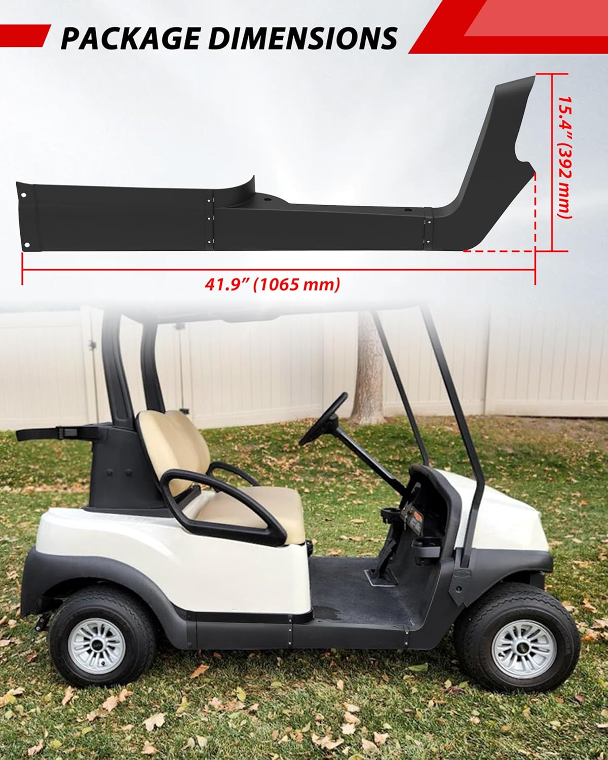 Floormat Retainer Side Panel for Club Car, Left & Right Floor Mat Rocker Protector Panel Set for Club Car Tempo, Onward, Precedent 2017+ Golf Carts Accessories, Replace #105314001, 105314101