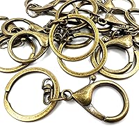 Vista 3 de YIXI-SBest 10 ganchos giratorios con cierre de langosta, clips de gatillo giratorios con anillo de llavero dividido plano y 8 cierres giratorios