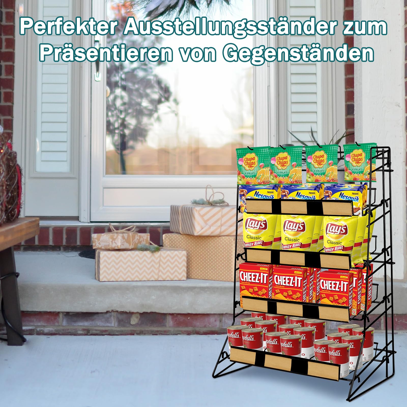 Süßigkeiten-Präsentationsständer, abgestuft, tragbar, auf der Arbeitsplatte, Snack-Ständer, Einzelhandels-Präsentationsständer
