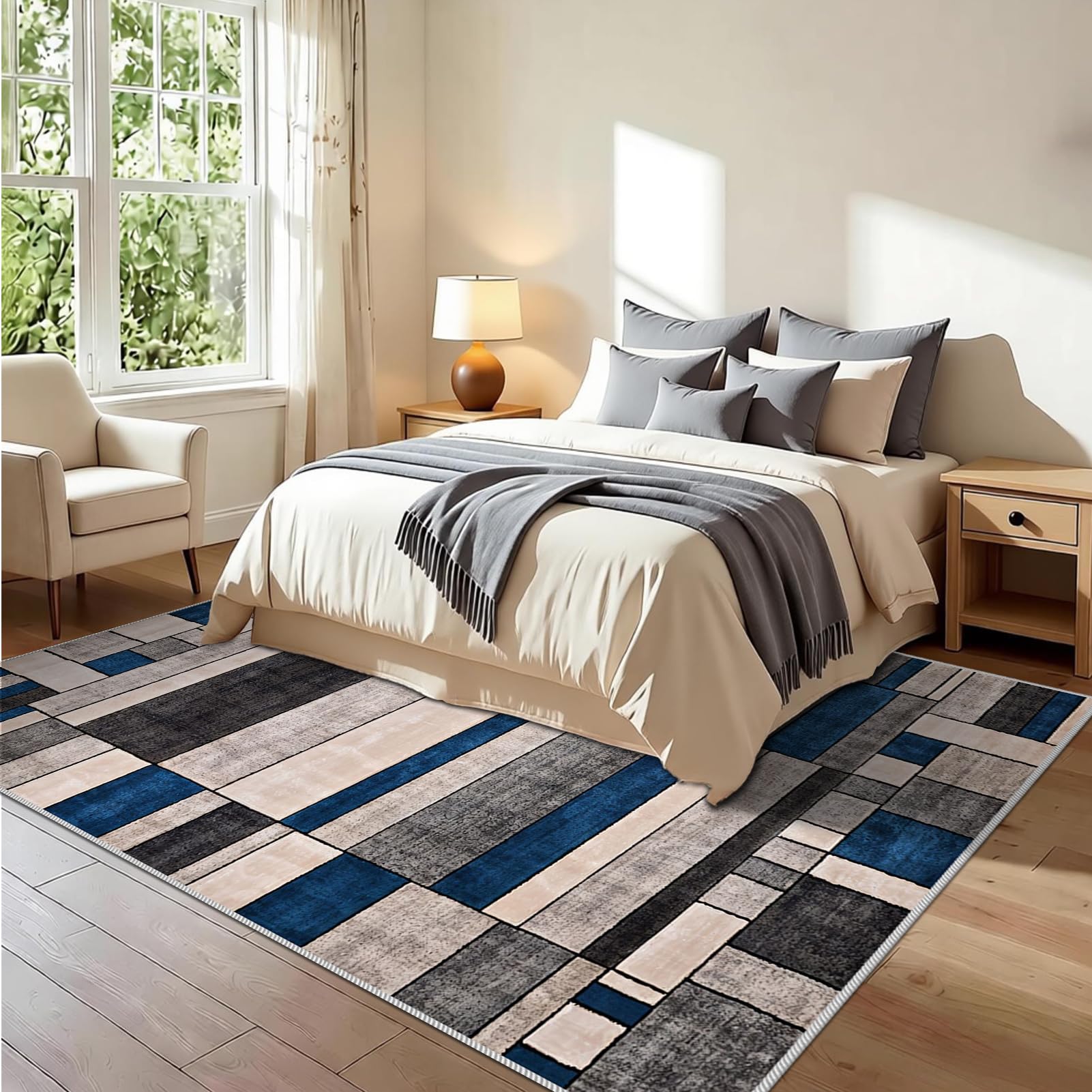 Dywan do salonu, z krótkim włosiem, 180 x 240 cm, do kuchni, korytarza, sypialni, salonu, sypialni, salonu, jadalni, kuchni, nadaje się do prania, antypoślizgowy, do sypialni