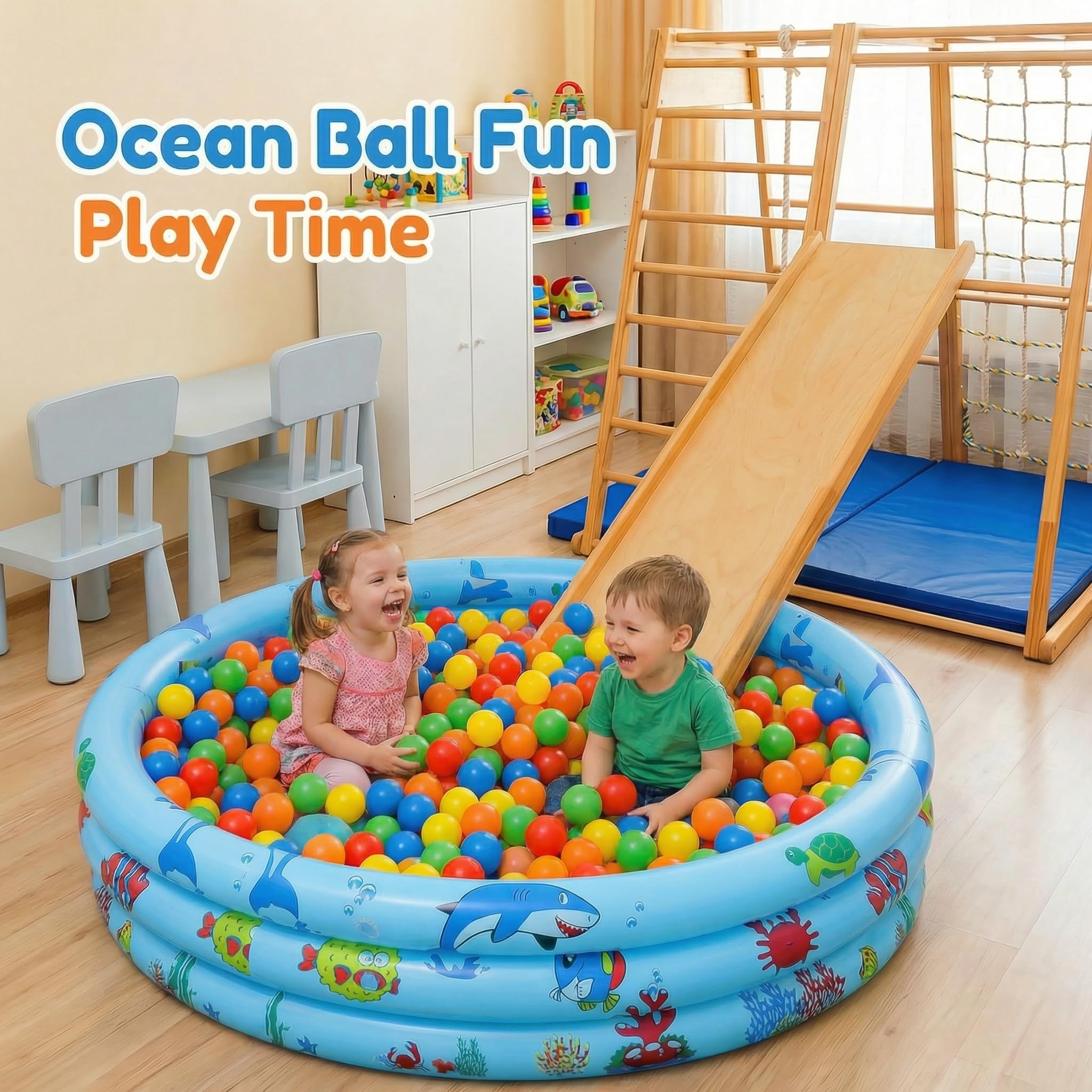 Piscina Inflable De 3 Anillos Para Niños De 90 Cm – Fondo De Seguridad Con Burbujas, Ideal Para Interior Y Exterior, Verano