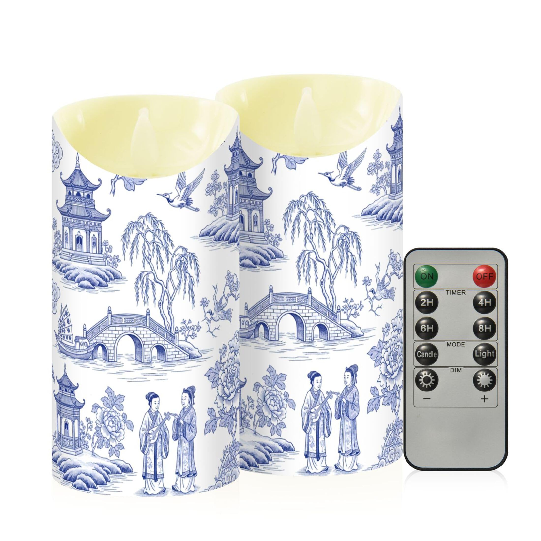 Kutsu Flameless Candles Set of 2, Battery Operated LED Flickering Candles